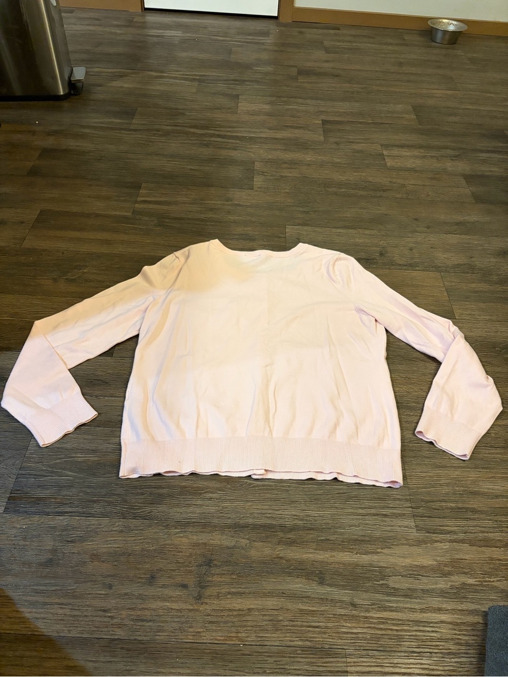 Talbots Women’s Pale Pink Cottagecore Schoolgirl Pima Cotton Cardigan Size Large - Picture 7 of 7